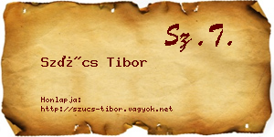 Szűcs Tibor névjegykártya